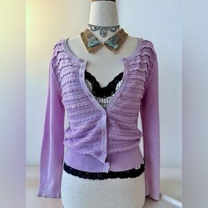 ☂️Frenchi by Nordstrom scallop Lavender cardigan☂️